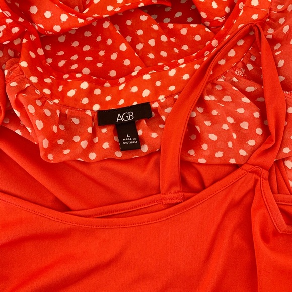AGB Blouse L Cami Polka Dot Designer Spring Summer - Picture 5 of 8